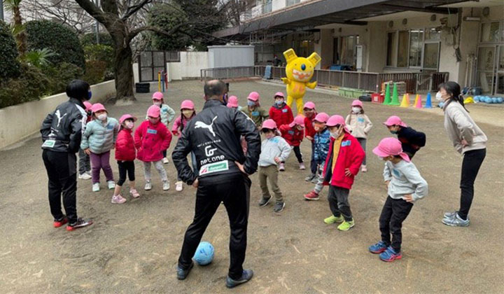 ネットワンわくわくサッカー教室を都内の保育園で開催しました！！